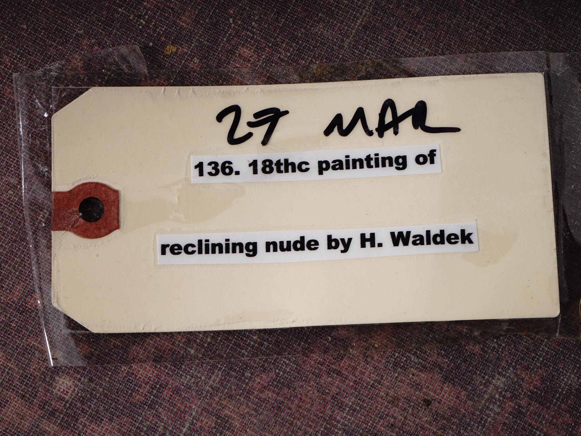 ANTIQUE NUDE WOMAN IN BED PAINTING BY H. WALDECK PIC-7